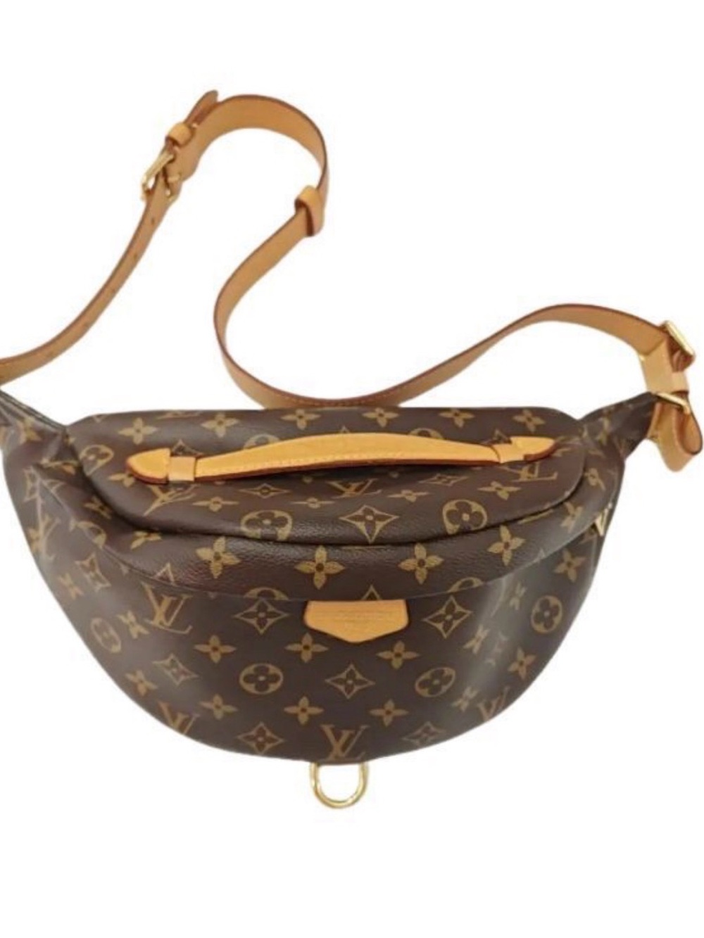 Louis Vuitton Brown Monogram Canvas Crossbody Belt Bag with Tan Accents